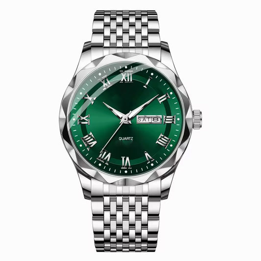 Sky-Dweller Steel White Gold Green Dial Mens Watch